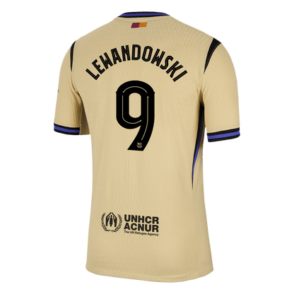 Authentic LEWANDOWSKI #9 Barcelona Away Soccer Jersey 2025/26 Yellow - UCL