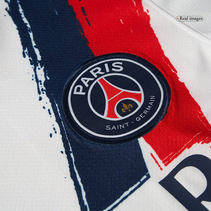 KVARATSKHELIA #7 PSG Away Soccer Jersey 2024/25 White - UCL