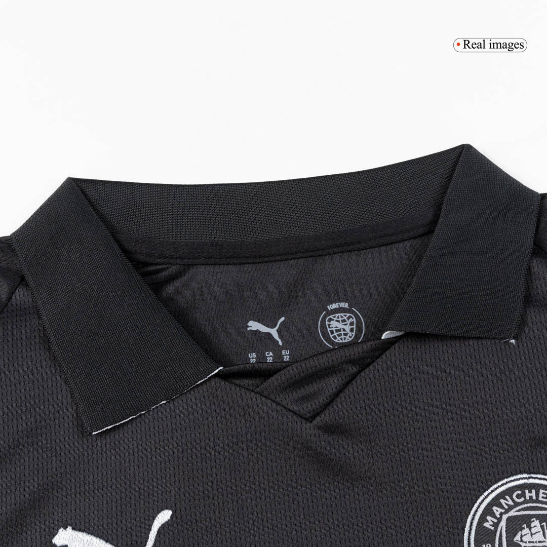 Kid's Manchester City Away Soccer Jersey Kit(Jersey+Shorts) 2025/26 Black
