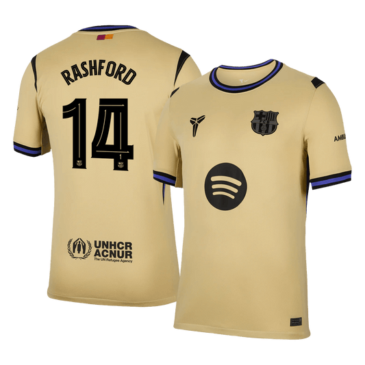 RASHFORD #14 Barcelona Away Soccer Jersey 2025/26 Yellow - UCL