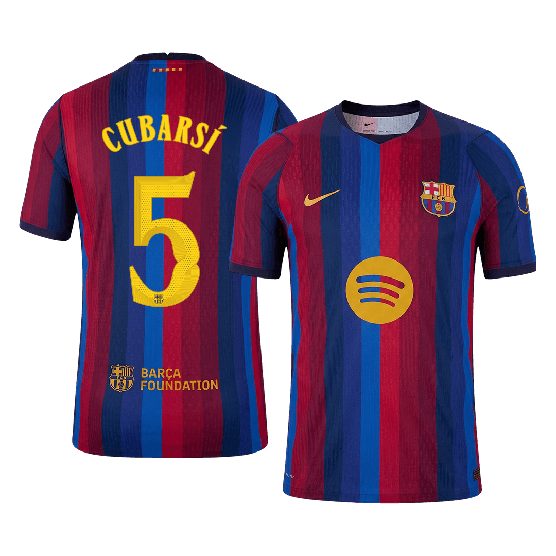 Authentic CUBARSÍ #5 Barcelona Home Soccer Jersey 2026/27