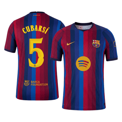 Authentic CUBARSÍ #5 Barcelona Home Soccer Jersey 2026/27