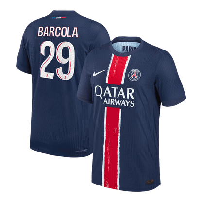 Authentic  BARCOLA #29 PSG Home Soccer Jersey 2024/25 Navy