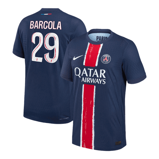 Authentic  BARCOLA #29 PSG Home Soccer Jersey 2024/25 Navy