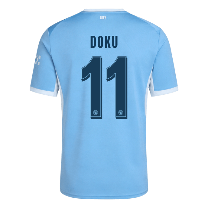 DOKU #11 Manchester City Home Soccer Jersey 26/27 Blue - UCL