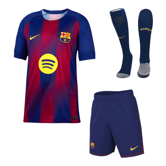 Kid's Barcelona Home Soccer Jersey Kit(Jersey+Shorts+Socks) 2025/26 Red&Blue