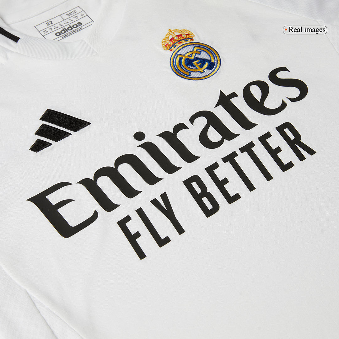 MBAPPÉ #9 Kid's Real Madrid Home Soccer Jersey Kit(Jersey+Shorts) 2024/25 White