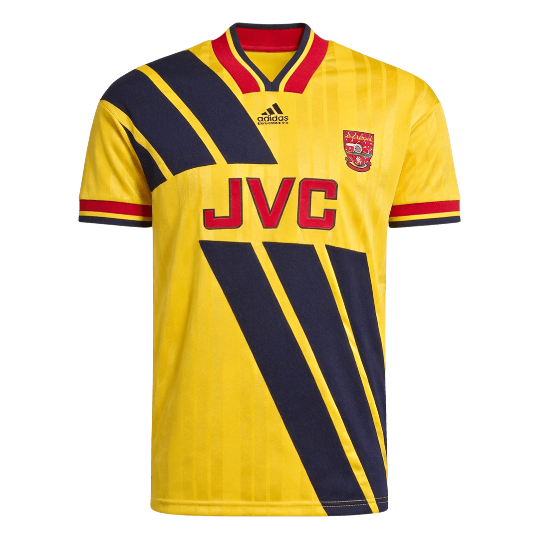 Men Retro Fan Version Arsenal Away Soccer Jersey 1993/94 Yellow