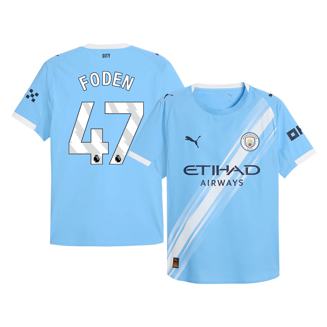 Authentic  FODEN #47 Manchester City Home Soccer Jersey 2025/26 Blue