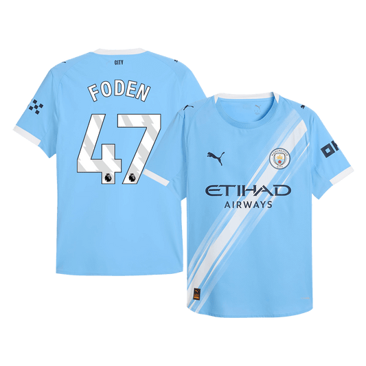 Authentic  FODEN #47 Manchester City Home Soccer Jersey 2025/26 Blue
