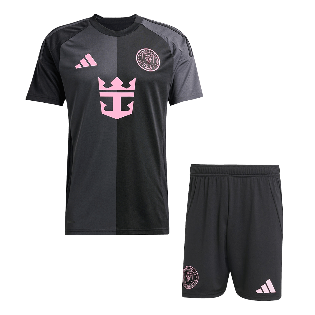 Inter Miami Away Soccer Jersey Kit(Jersey+Shorts) 2025 Black&Gray