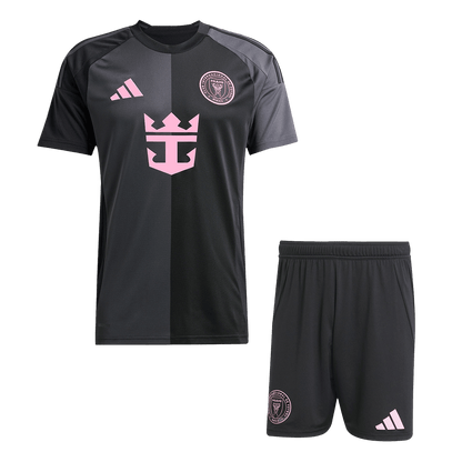 Inter Miami Away Soccer Jersey Kit(Jersey+Shorts) 2025 Black&Gray