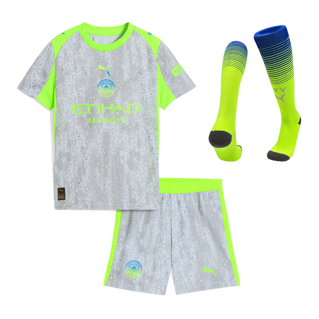 Kid's Manchester City Third Away Soccer Jersey Kit(Jersey+Shorts+Socks) 2025/26