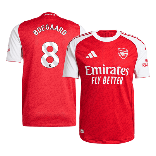 Authentic ØDEGAARD #8 Arsenal Home Soccer Jersey 2025/26 Red