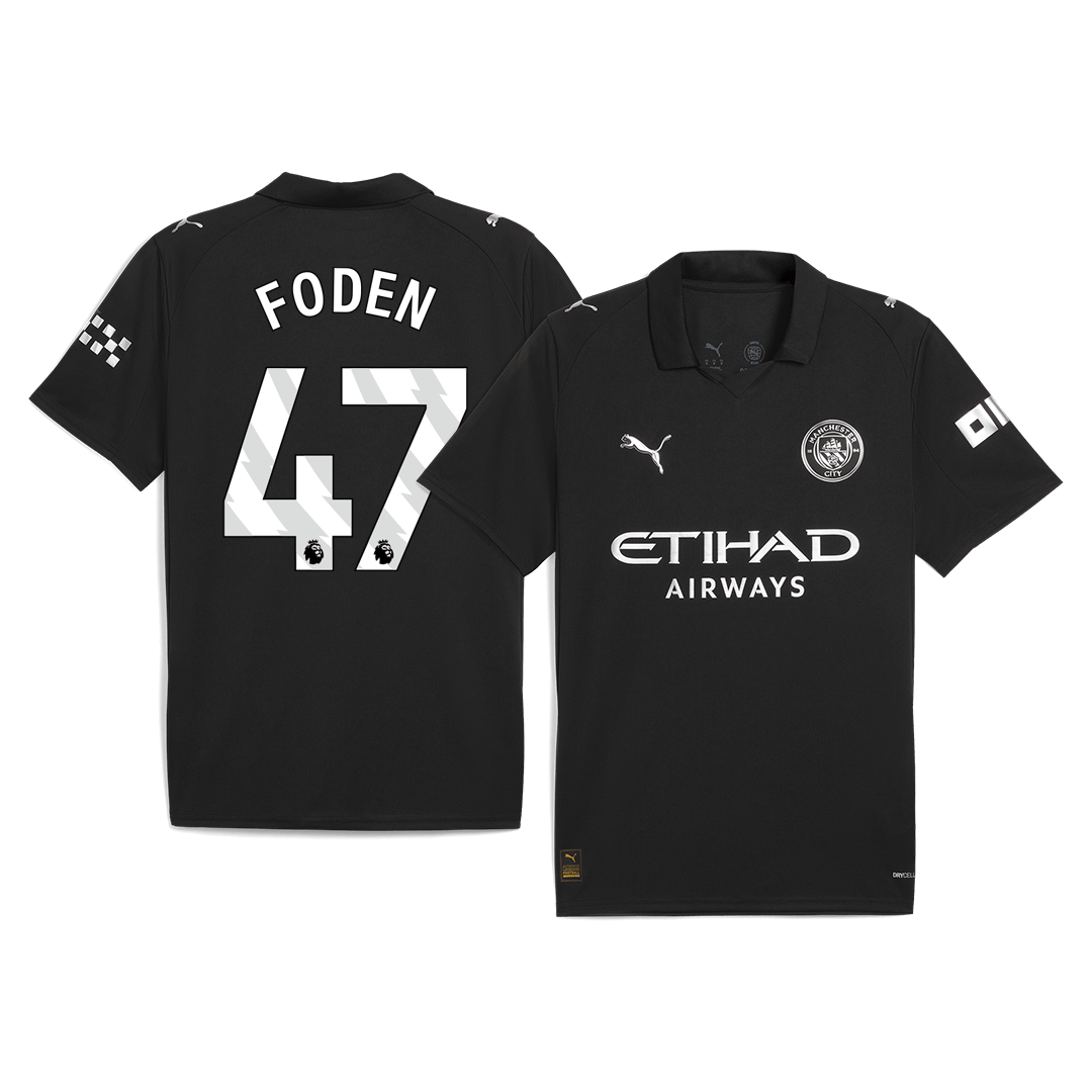 FODEN #47 Manchester City Away Soccer Jersey 2025/26 Black