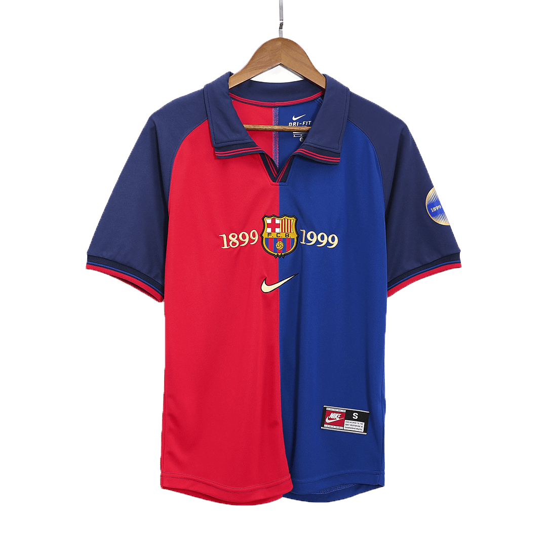 Retro KLUIVERT #9 1999/00 Barcelona Home Soccer Jersey - 100th Anniversary
