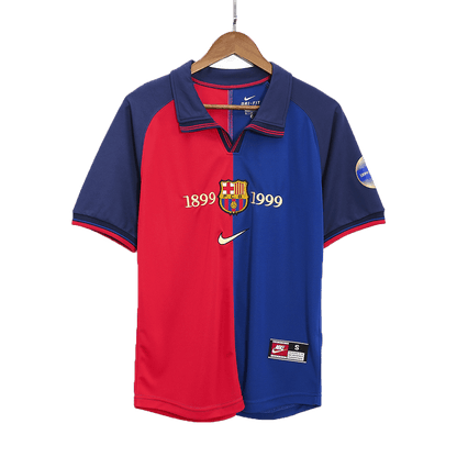 Retro KLUIVERT #9 1999/00 Barcelona Home Soccer Jersey - 100th Anniversary