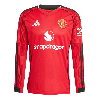 Manchester United Home Long Sleeve Soccer Jersey 2025/26 Red