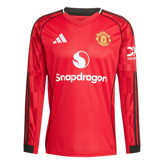 Manchester United Home Long Sleeve Soccer Jersey 2025/26 Red