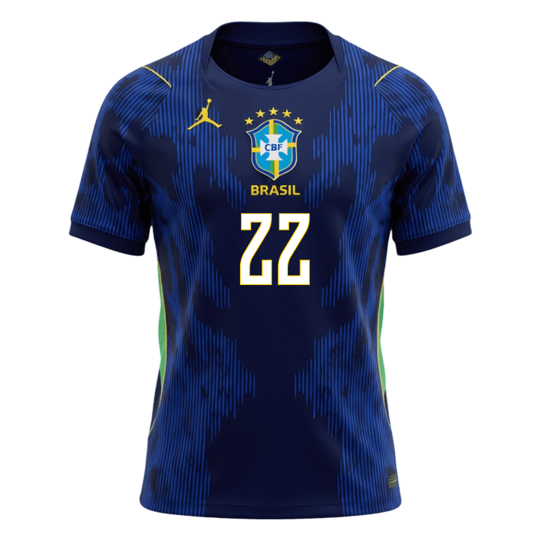 JOÃO PEDRO #22 Brazil Away Soccer Jersey World Cup 2026 Navy
