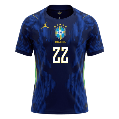 JOÃO PEDRO #22 Brazil Away Soccer Jersey World Cup 2026 Navy