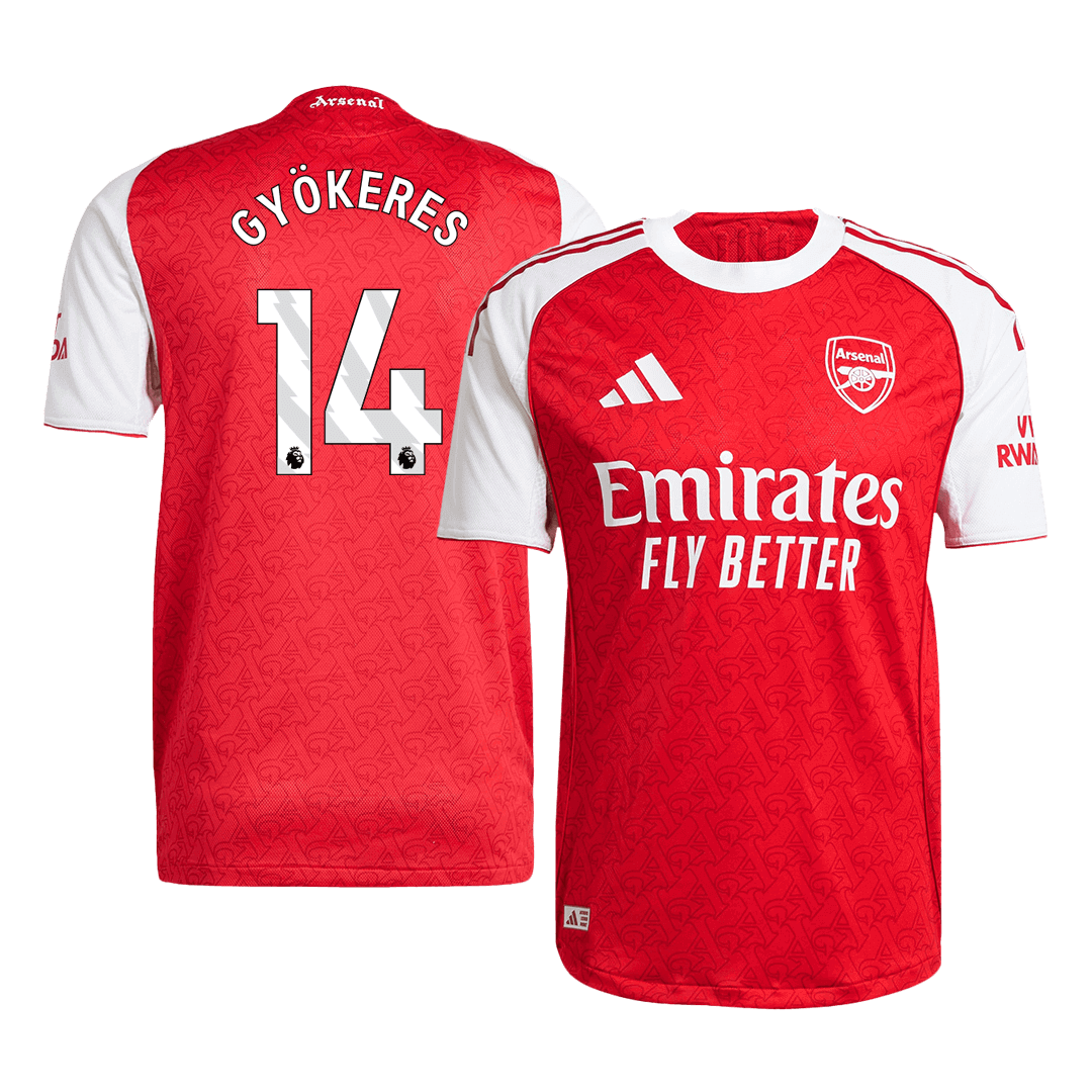 Authentic GYÖKERES #14 Arsenal Home Soccer Jersey 2025/26 Red