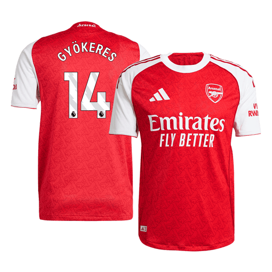 Authentic GYÖKERES #14 Arsenal Home Soccer Jersey 2025/26 Red