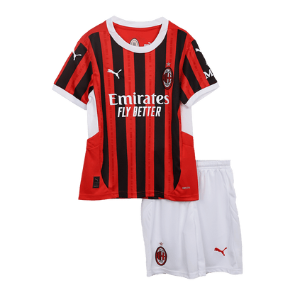 Kid's AC Milan Home Soccer Jersey Kit(Jersey+Shorts) 2024/25