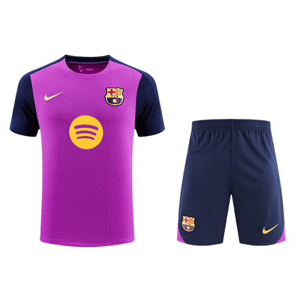 Barcelona Pre-Match Training Soccer Jersey Kit(Jersey+Shorts) 2025/26 Purple