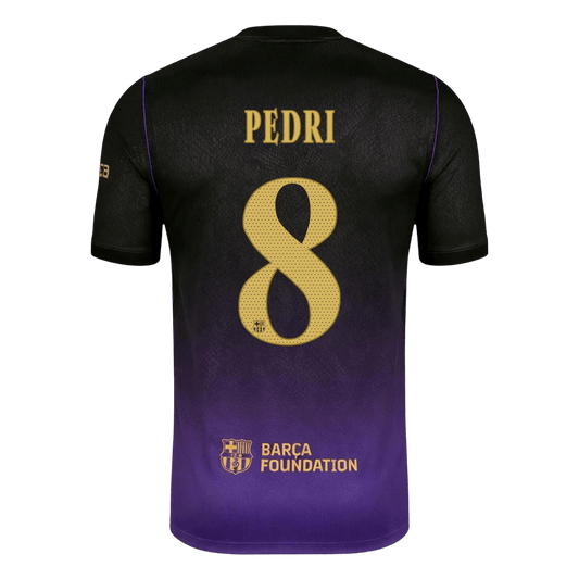 PEDRI #8 Barcelona x Kobe Bryant Away Soccer Jersey 2026/27 Black/Purple- UCL