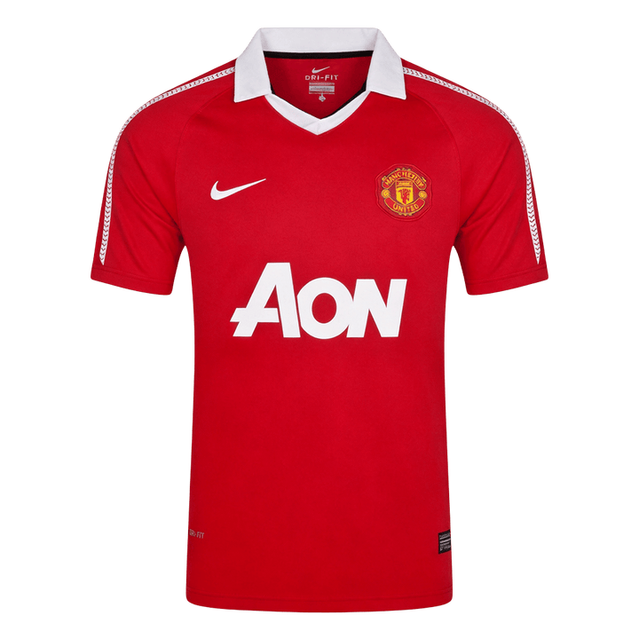 Men Retro Fan Version 10/11 Manchester United Home Football Jersey Red