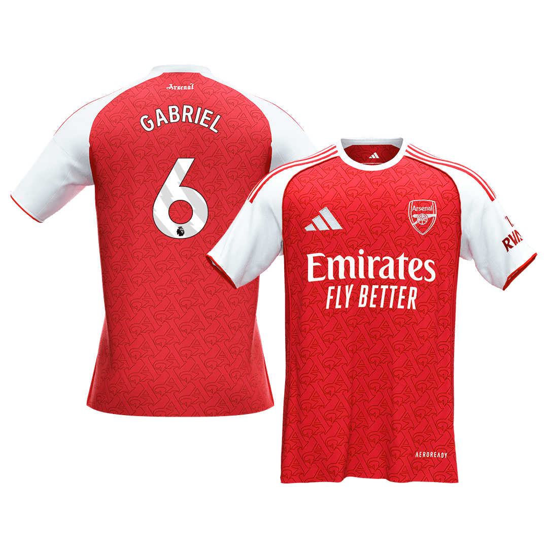 GABRIEL #6 Arsenal Home Soccer Jersey 2025/26 Red