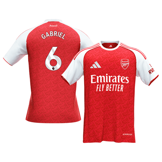 GABRIEL #6 Arsenal Home Soccer Jersey 2025/26 Red