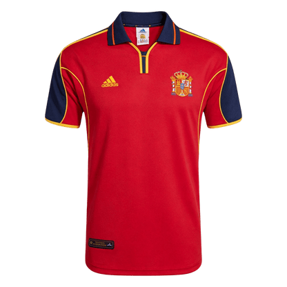 Men Retro Fan Version 2000 Spain Home Soccer Jersey Short Sleeve Red