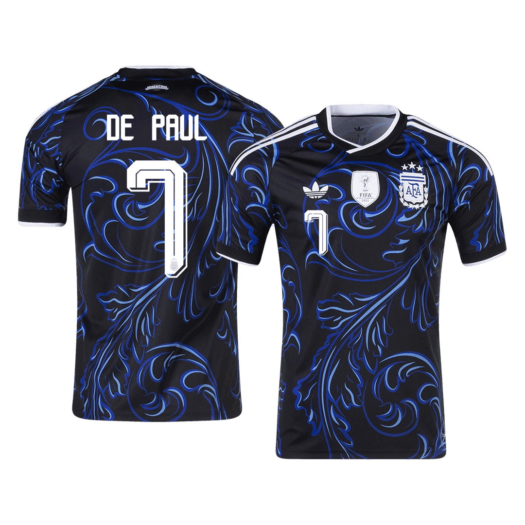 DE PAUL #7 Argentina Away Soccer Jersey World Cup 2026 Black