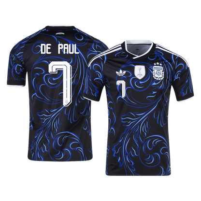 DE PAUL #7 Argentina Away Soccer Jersey World Cup 2026 Black