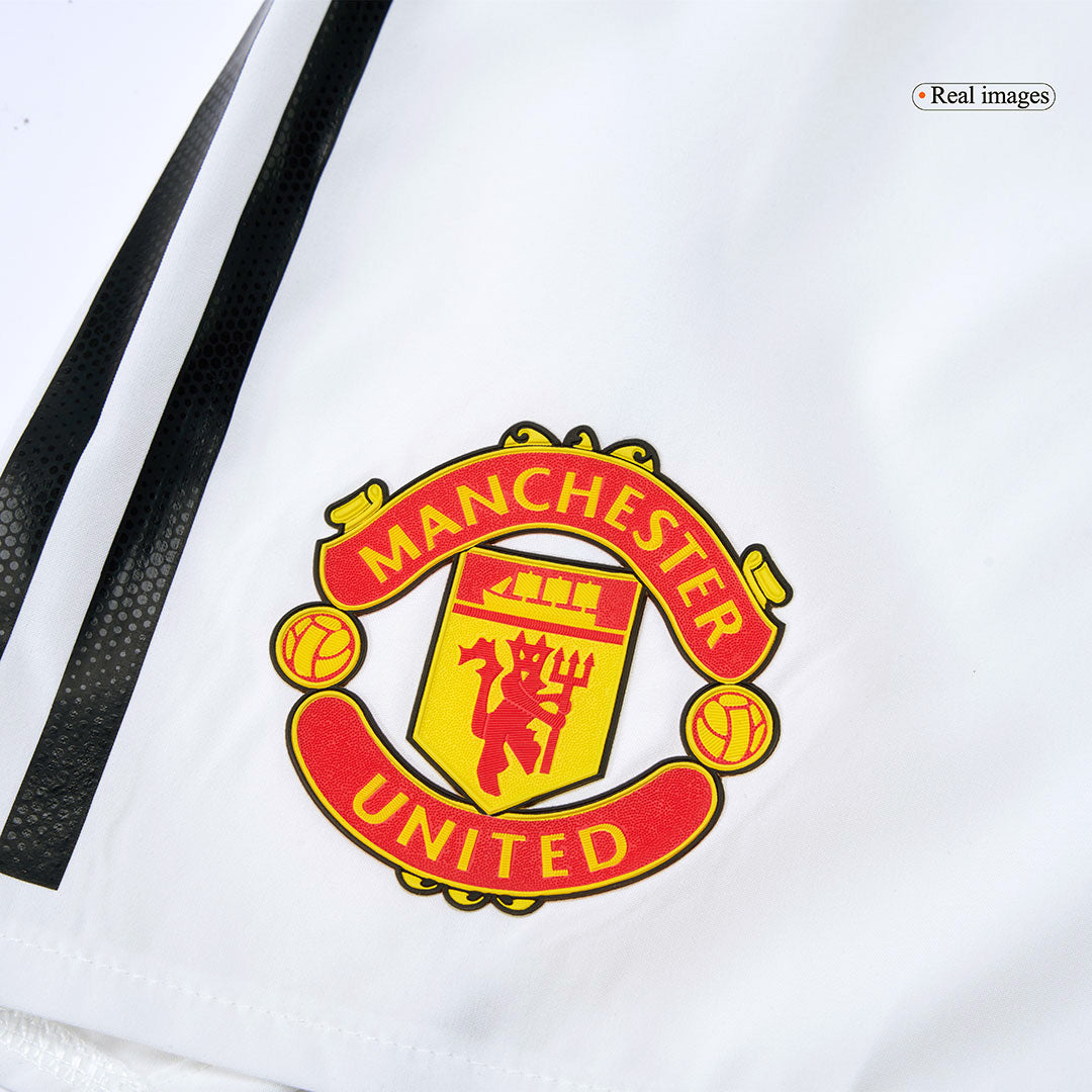 Authentic Manchester United Home Soccer Shorts 25/26 White