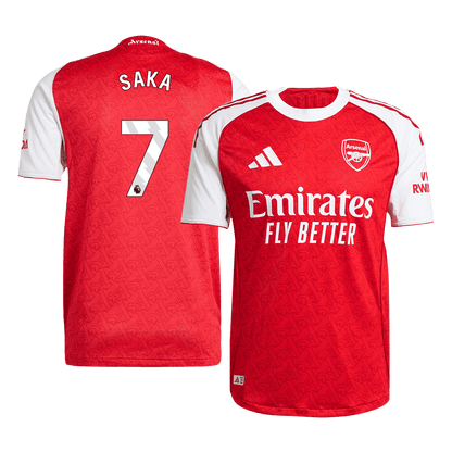 Authentic SAKA #7 Arsenal Home Soccer Jersey 2025/26 Red