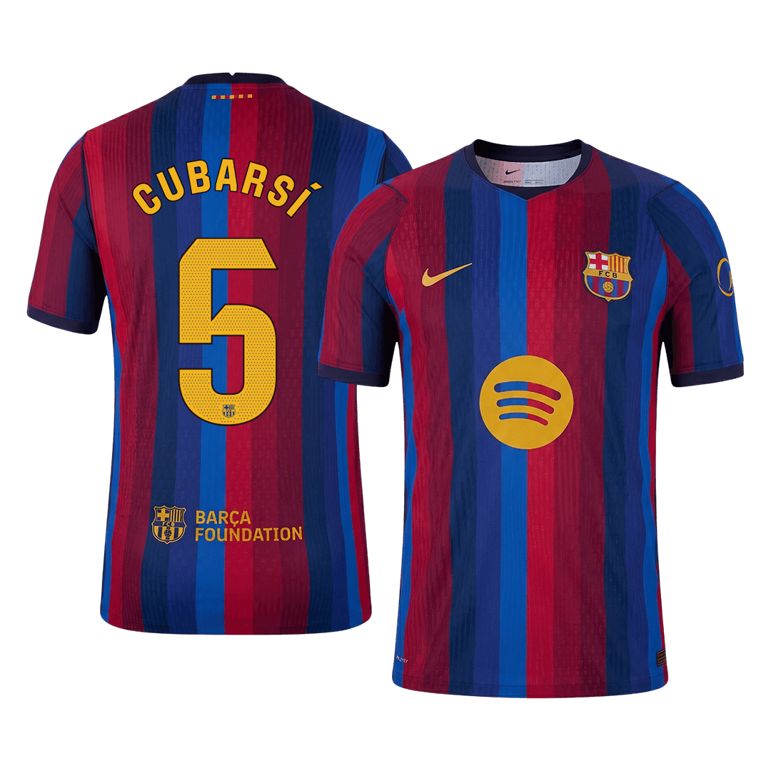 Player Version CUBARSÍ #5 Barcelona Home Football Jersey 2026/27