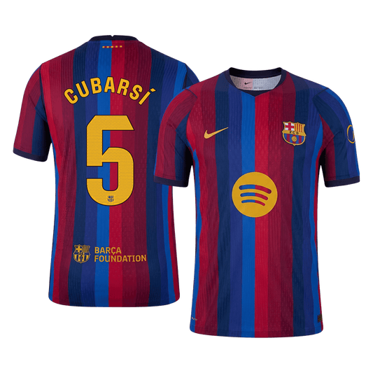 Authentic CUBARSÍ #5 Barcelona Home Soccer Jersey 2026/27