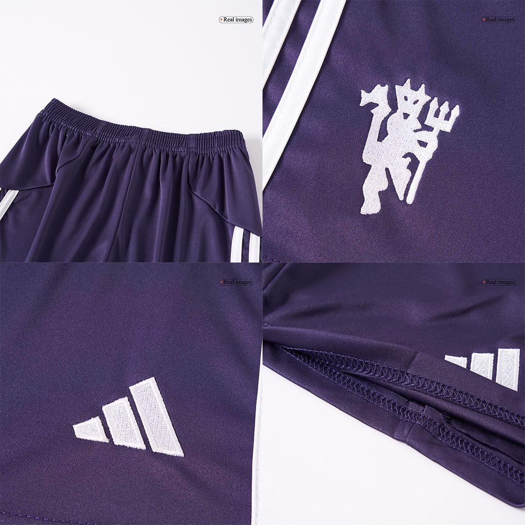 Kid's Manchester United Away Soccer Jersey Kit(Jersey+Shorts) 2025/26 White