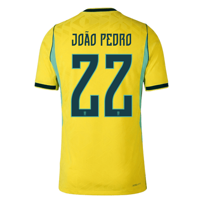 Authentic JOÃO PEDRO #22 Brazil Home Soccer Jersey 2026