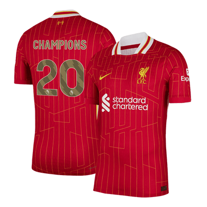 CHAMPIONS #20 Authentic Liverpool Home Soccer Jersey 2024/25 Red