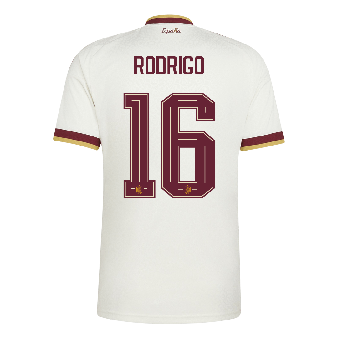 RODRIGO #16 Spain Away Soccer Jersey World Cup 2026 White