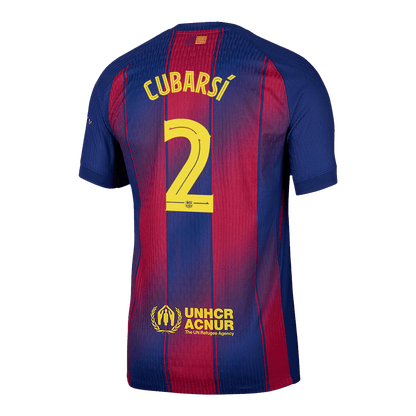 Authentic CUBARSÍ #2 Barcelona Home Soccer Jersey 2025/26 Red&Blue - UCL