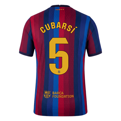 Player Version CUBARSÍ #5 Barcelona Home Football Jersey 2026/27 - image 3