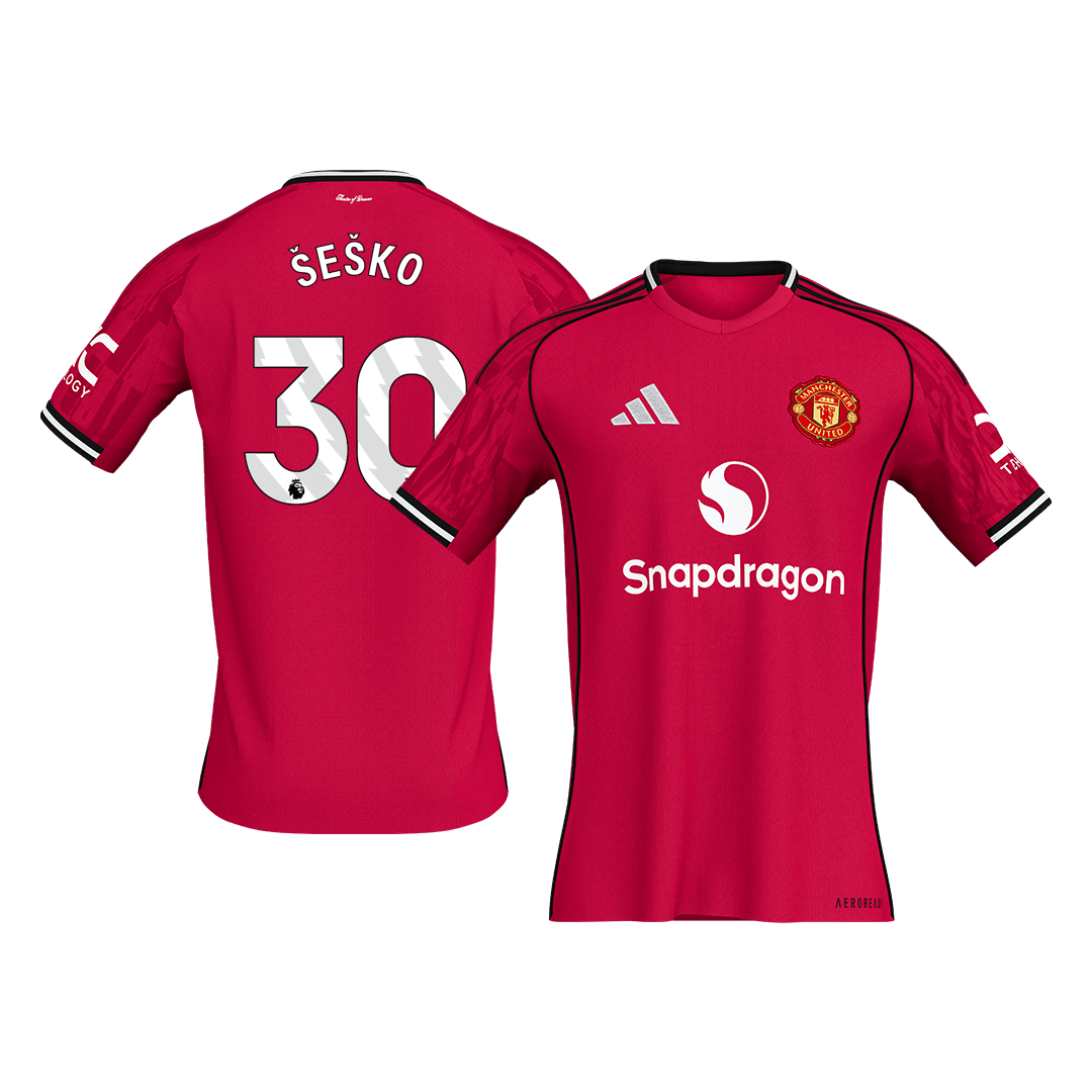ŠEŠKO #30 Manchester United Home Soccer Jersey 2025/26 Red