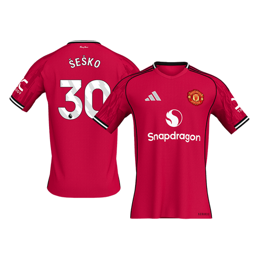 ŠEŠKO #30 Manchester United Home Soccer Jersey 2025/26 Red