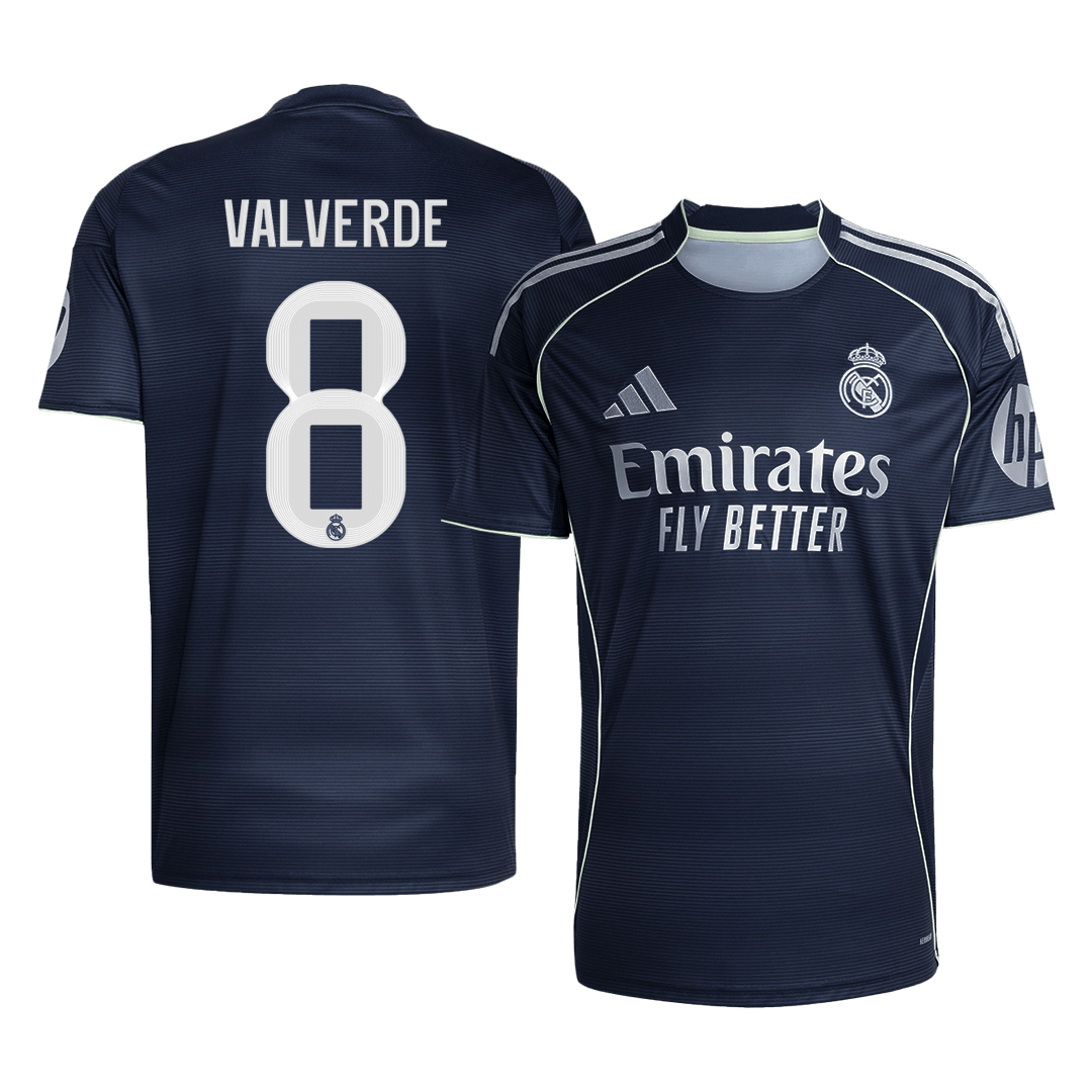 VALVERDE #8 Real Madrid Away Soccer Jersey 2025/26 Navy