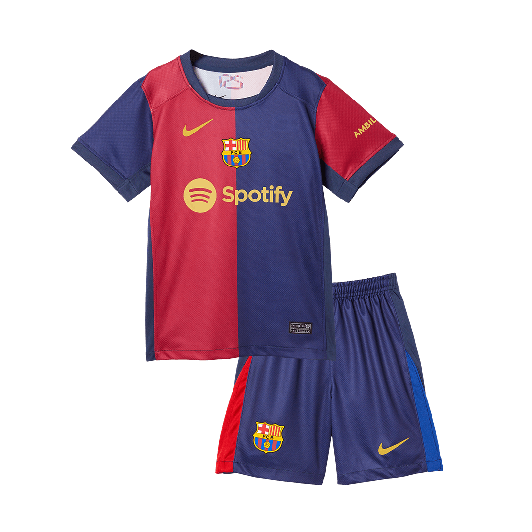 Kid's Barcelona Home Soccer Jersey Kit(Jersey+Shorts) 2024/25 Red&Blue